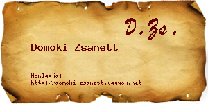 Domoki Zsanett névjegykártya